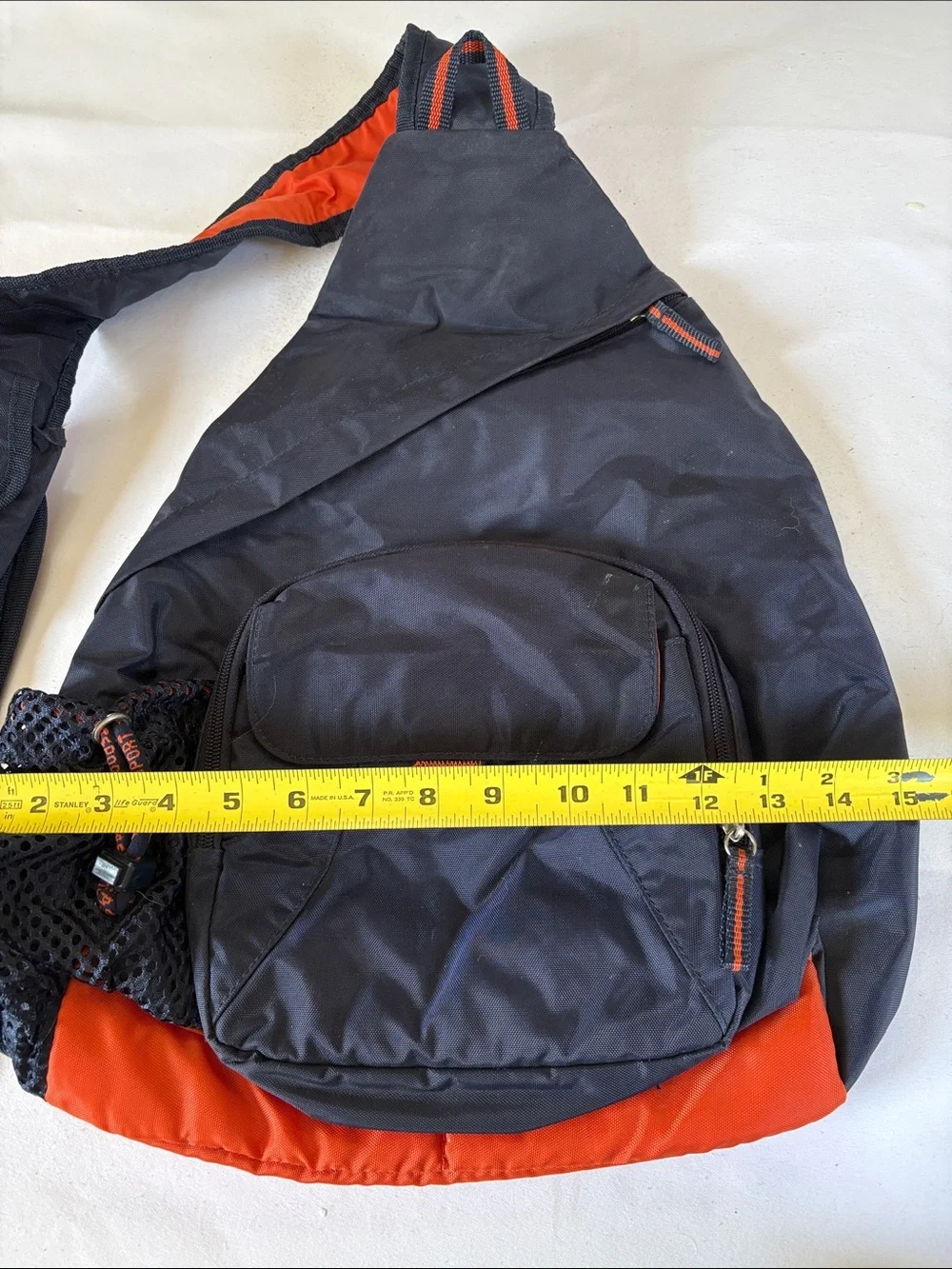 Eastport Blue and Orange Nylon Large Sling Bag